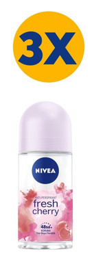 Nivea Fresh Cherry Antiperspirant Roll-On Kadın Deodorant 3x50 ml