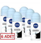 Nivea Black&White Invisible Roll-On Kadın Deodorant 6x50 ml
