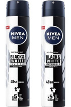 Nivea Black&White Invisible Original Antiperspirant Sprey Erkek Deodorant 2x200 ml