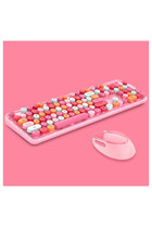 Ally Mofi Sweet Daktilo Sessiz Pembe Kablosuz Klavye Mouse Seti