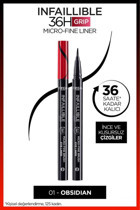 L'oréal Paris Infaillible 36h Grip Micro Fine 01 Suya Dayanıklı Mat Siyah Kalıcı İnce Uçlu Kalem Eyeliner