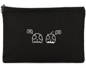 Tabby Design Clutch Siyah Sevimli Karakter Baskılı Tekstil Makyaj Çantası