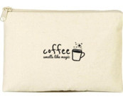 Tabby Design Clutch Krem Sihirli Kahve Baskılı Tekstil Makyaj Çantası