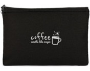 Tabby Design Clutch Siyah Sihirli Kahve Baskılı Tekstil Makyaj Çantası