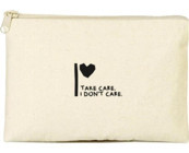 Tabby Design Clutch Krem Kendine Iyi Bak Baskılı Tekstil Makyaj Çantası