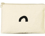 Tabby Design Clutch Krem Arch Baskılı Tekstil Makyaj Çantası