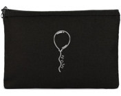 Tabby Design Clutch Siyah Uçan Balon Baskılı Tekstil Makyaj Çantası