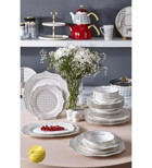 Neva N3353 Berry Romantic 56 Parça 12 Kişilik Bone China Yuvarlak Yemek Takımı