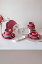 Keramika Hindiba 26 Parça 6 Kişilik Stoneware Yuvarlak Yemek Takımı