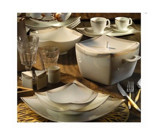 Aryıldız Bone Square 60 Parça 12 Kişilik Gold Porselen Kare Yemek Takımı