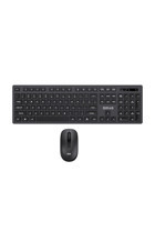DM K12 Ergonomik Siyah Kablosuz Klavye Mouse Seti