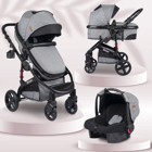 Brion Mila 4 in 1 Çift Yönlü Katlanabilir Travel Sistem Bebek Arabası Siyah