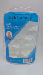 Gold Beauty Parlak 100'lü Badem Beyaz Takma Tırnak