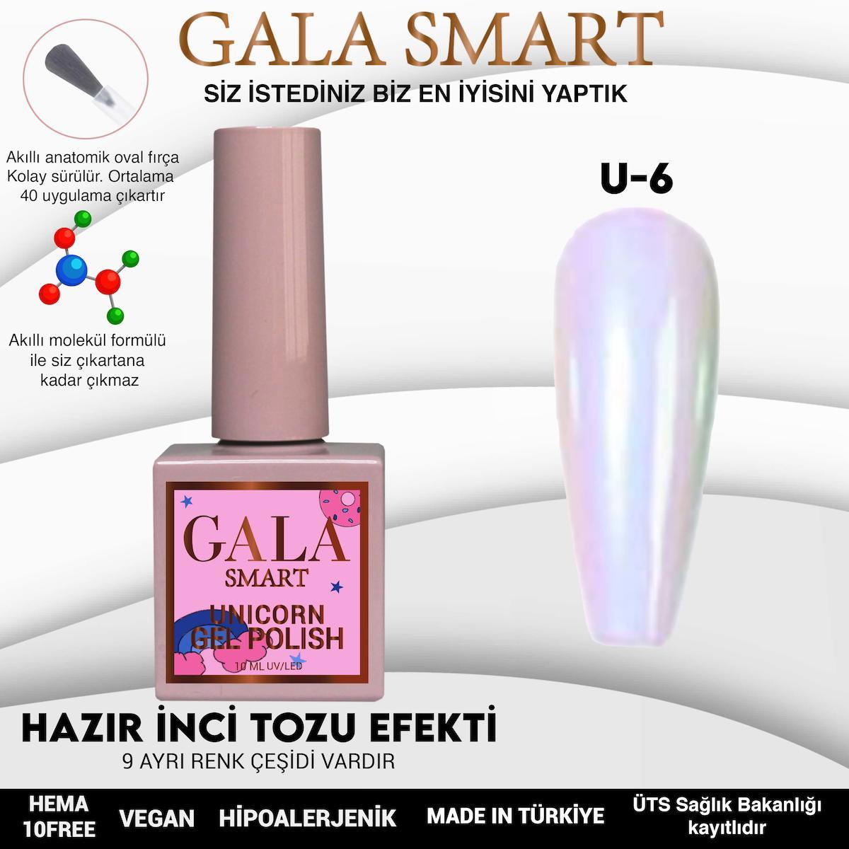 Gala Smart U6 Toz Pembe Sedefli Kalıcı Oje