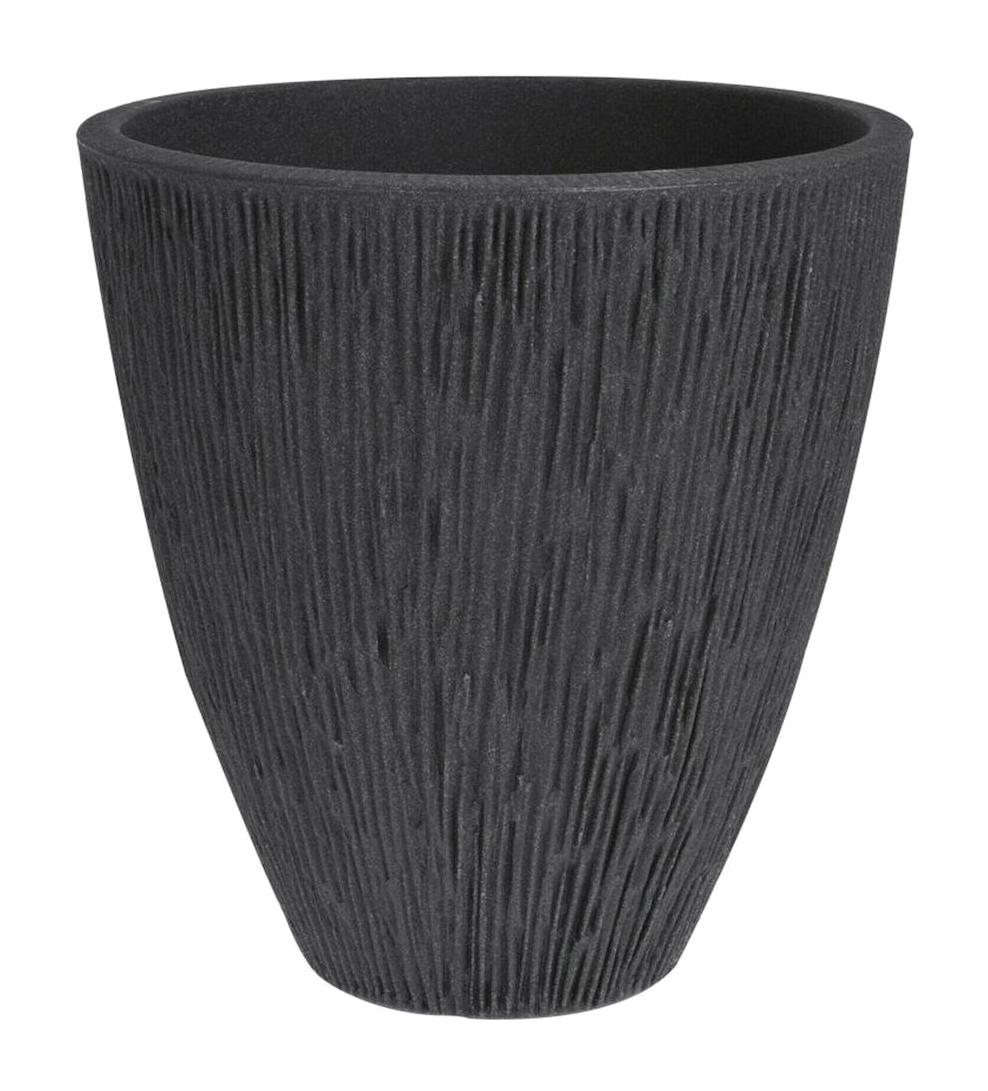 Via Gardenia Lava Plastik Yuvarlak Saksı Gri