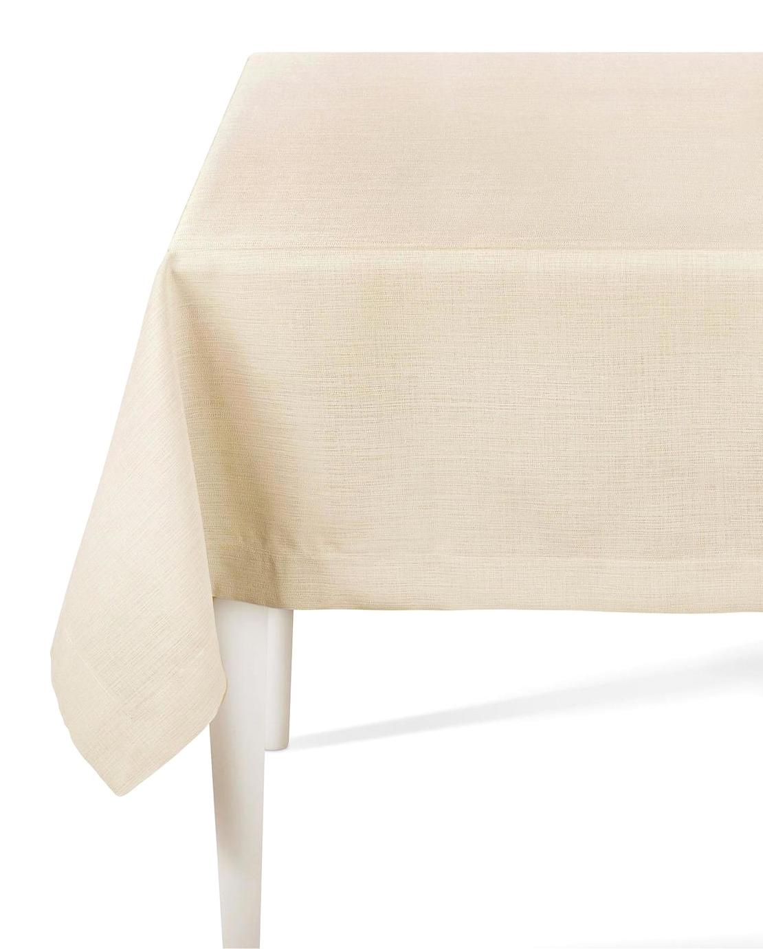 The Mia Polyester 150 x 230 cm Dikdörtgen Masa Örtüsü Krem