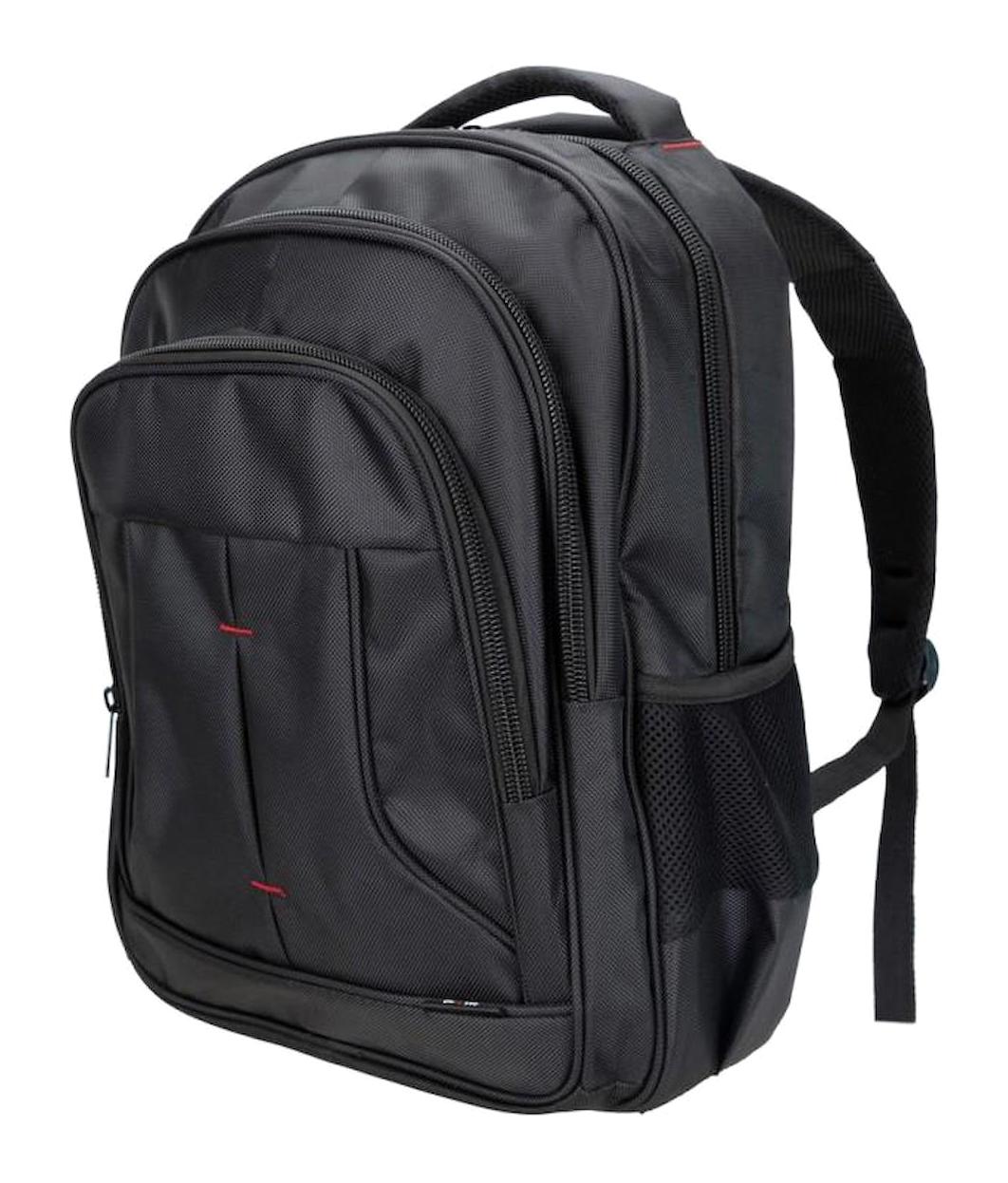 Plm City 17 inç Kumaş Su Geçirmez Laptop Sırt Çantası Siyah