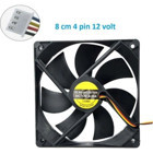 Keepro 8 cm 12 Volt Fan 12 Volt 8 cm 4 Pinli 20 cm Kablo Uzunluğu 80X80X15MM Fan