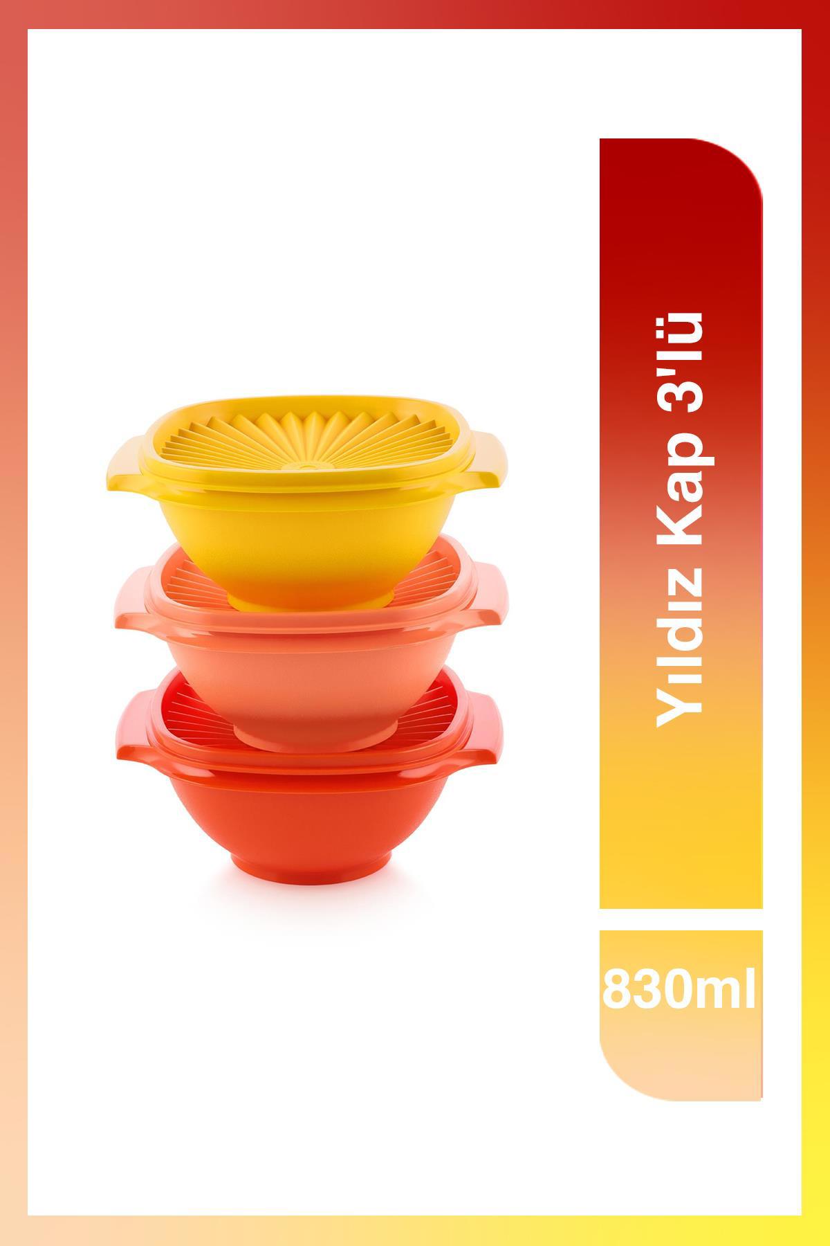 Tupperware 3 Parça Yıldız plastik Saklama Kabı 830 ml