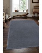 Balat Halı Raschel Carpet Kesme Yolluk Kaymaz Taban Yumuşak Peluş Halı Koyu Gri - 200 x 470 cm