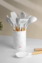 Nehir Angela Ahşap Silikon 12 Parça Servis Takımı