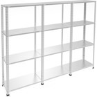 Rafburada 4 Katlı 3'lü Galvaniz Çelik Raf - Depo, Arşiv, Kiler, Dosya, Market Rafı - 59x75 cm-250 cm-1.00 mm