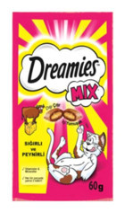 Dreamies Mix Peynirli-Sığır Etli Yetişkin Kedi Ödül Maması 6x60 gr