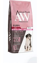 Animal World Kuzu Etli-Pirinçli Yavru Kuru Köpek Maması 15 kg