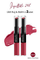 L'Oréal Paris 804 Metro Proof Rose Infaillible 24H Likit Ruj & Balm 2'li