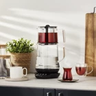 Karaca Çaysever Robotea Connect Cam Demlikli 2500 W Rose Çay Makinesi
