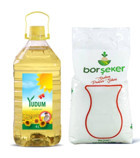 Yudum Pet Ayçiçek Yağı 4 lt + 5 Kilo Toz Şeker