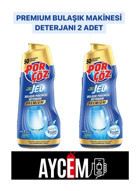 Porçöz Premium Hepsi 1 Arada Jel Bulaşık Makinesi Deterjanı 2x900 ml