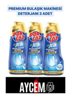 Porçöz Premium Hepsi 1 Arada Jel Bulaşık Makinesi Deterjanı 3x900 ml