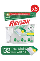 Renax Hepsi 1 Arada Tablet Bulaşık Makinesi Deterjanı 6x22 Adet