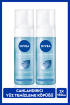 Nivea Canlandırıcı Lotus Çiçeği Özü Normal Kuru ve Hassas Ciltler İçin Yüz Yıkama Köpüğü 2x150 ml