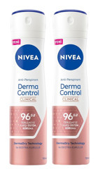 Nivea Women Derma Control Pudrasız Ter Önleyici Antiperspirant Sprey Kadın Deodorant 2x150 ml