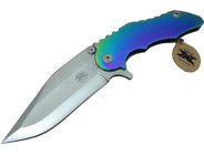 Ronanna Dpx Gear Wl 9115 Outdoor Çakı 23 cm - Metal Gökkuşağı Sap, Otomatik, Kılıflı