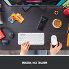 Logitech M350 Pebble Sessiz Yatay Kablosuz Beyaz Optik Mouse