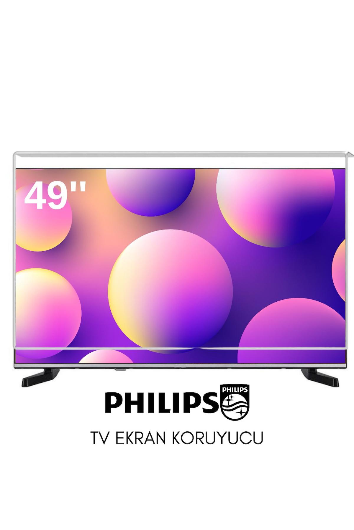 Technozi Philips Uyumlu 49" inç 149 Ekran Tv Koruyucu Kırılmaz Paneli