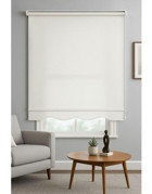 Ekru Stor Zebra Güneşlik Perde .eteği Dilimli ,ithal Kumaş , Alüminyum Kasa Metal Ayak. - Beyaz - 115 x 200