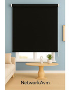 Ithal Kalın Siyah Beyaz Zebra Stor Güneşlik Perde Etek Dilimsiz(Alüminyum Kasa Metal Ayak) - 170 x 260