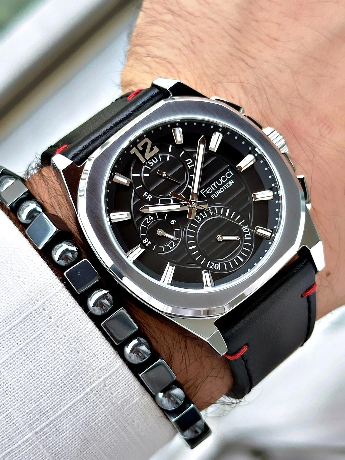 Ferrucci Function FCF.03382K.01 Deri Kordon Erkek Kol Saati