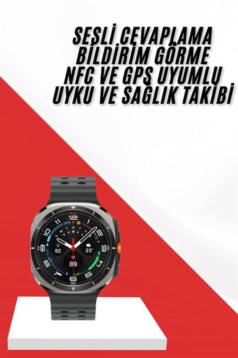 Akıllı Saat Müzik Dinleme Nabız Ölçer NFC ve GPS Uyumlu Sesli Asistan - RZMAPP3311-5624
