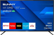 Sunny SN50FMN403 50 inç 4K Ultra HD 126 Ekran Çerçevesiz Flat Uydu Alıcılı Smart Led Android Televizyon