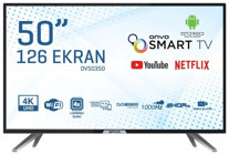 Onvo OV50350 50 inç 4K Ultra HD 126 Ekran Çerçevesiz Flat Uydu Alıcılı Smart Led Android Televizyon