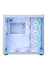 Dragos Warfire RGB Mesh Sıvı Soğutmalı 7 Fanlı Beyaz Dikey Kullanım Full Tower Oyuncu Bilgisayar Kasası