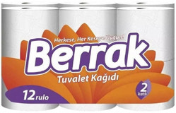 Berrak 2 Katlı 12'li Rulo Tuvalet Kağıdı