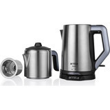 Arnica IH31050 Çelik Demlikli 2000 W Çelik Gövdeli Gri Retro Çay Makinesi