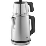 Arçelik K 3293 Cam Demlikli 1650 W Çelik Gövdeli İnox Vintage Çay Makinesi