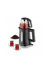 Kiwi KTM-2907 Cam Demlikli 2200 W Plastik Gövdeli Siyah Vintage Çay Makinesi